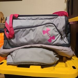 Under Armour Gray & Pink Duffel Bag